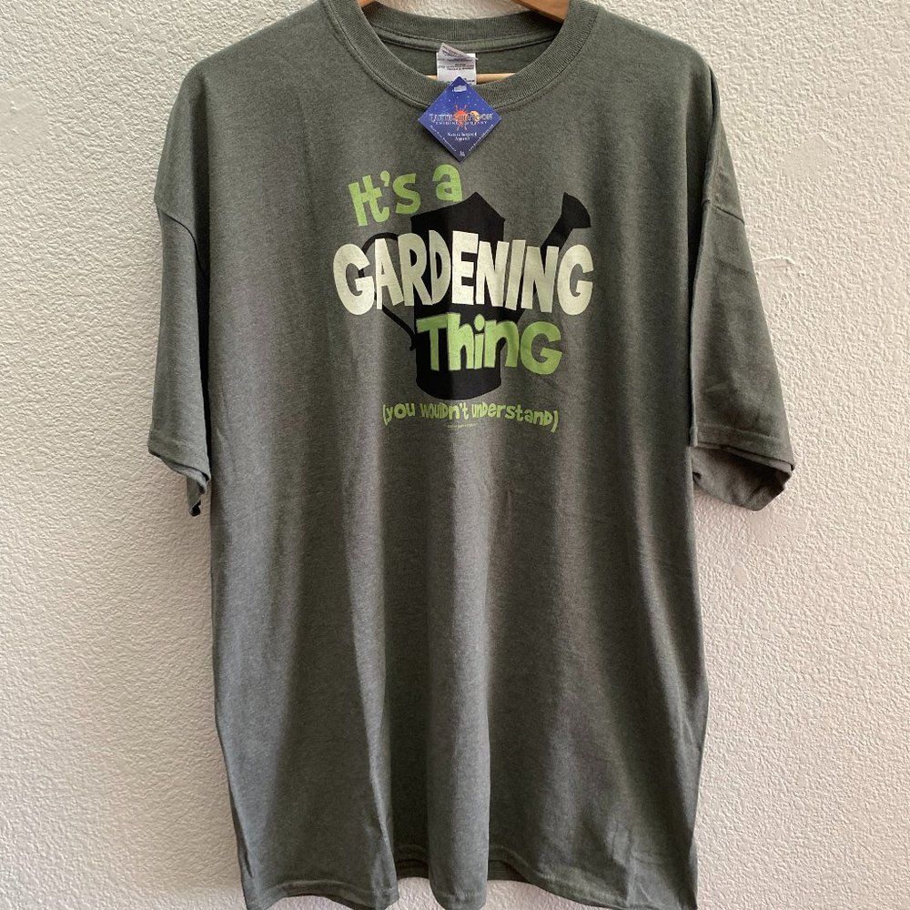 Earth Sun Moon Trading It's A Gardening Thing Garden Green T-Shirt 2XL NWT
